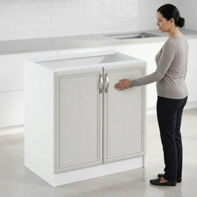 Mobiletto da cucina con ripiano bianco