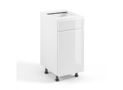 Armadio da cucina con cassetti e ripiani sottobanco bianco