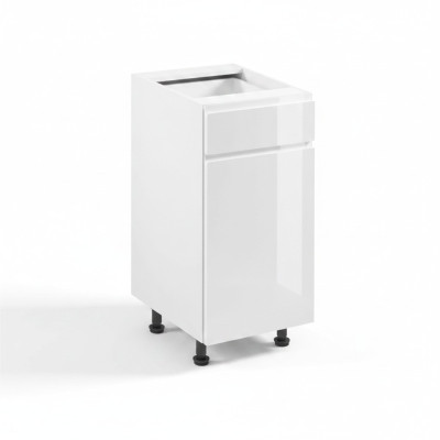 Mobile da cucina sottostante con cassetto e ripiani lucidi