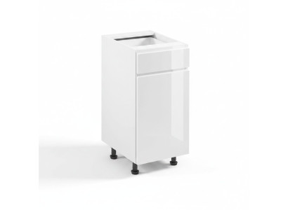 Mobile da cucina sottostante con cassetto e ripiani lucidi