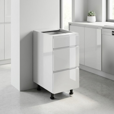 Mobiletto con cassetti sottobanco elemento con 3 cassetti lucido
