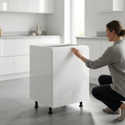 Base mobile da cucina con ripiano lucido