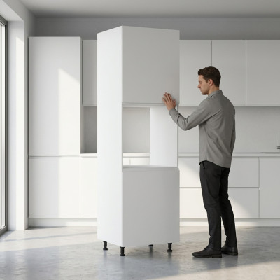 Armadio alto per forno, armadio da incasso, nicchia per forno, lucido