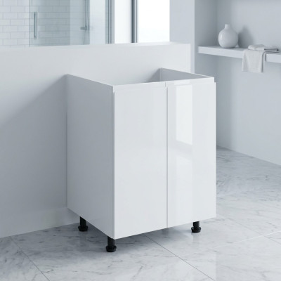 Mobile sottolavello per cucina lucido bianco