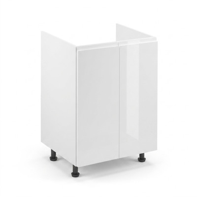 Mobile sottolavello per cucina lucido bianco