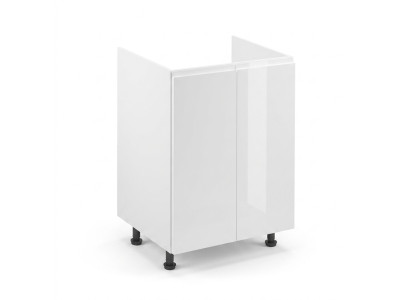 Mobile sottolavello per cucina lucido bianco
