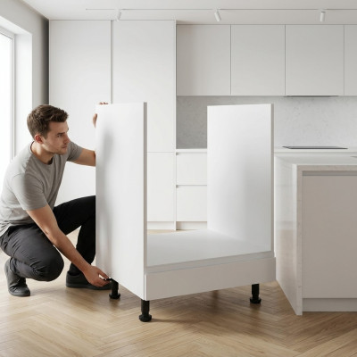 Mobiletto con cassetto a zoccolo modulo armadio cucina lucido