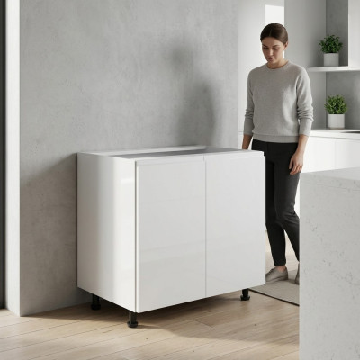 Mobile da cucina con ante a doppio battente lucido