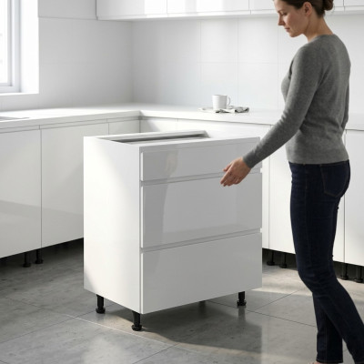 Mobile con cassetti sottobanco mobile da cucina lucido