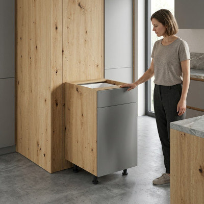 Mobiletto da cucina base con cassetto e ripiani