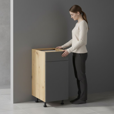 Mobiletto da cucina base con cassetti e ripiani