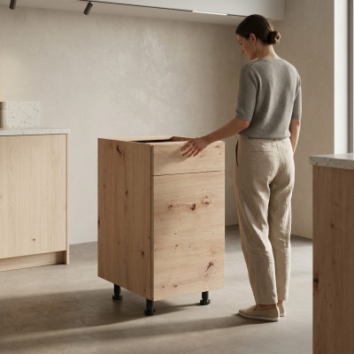 Armadio con cassetti e ripiani base sottobanco cucina