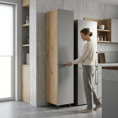 Armadio da cucina con ripiani, dispensa, armadio da cucina, cucina ad incasso