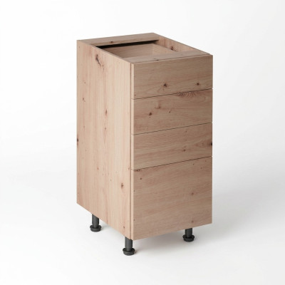 Comò con cassetti sottobanco con frontali dei cassetti per cucina