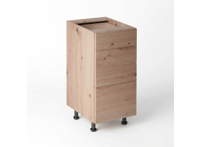Comò con cassetti sottobanco con frontali dei cassetti per cucina