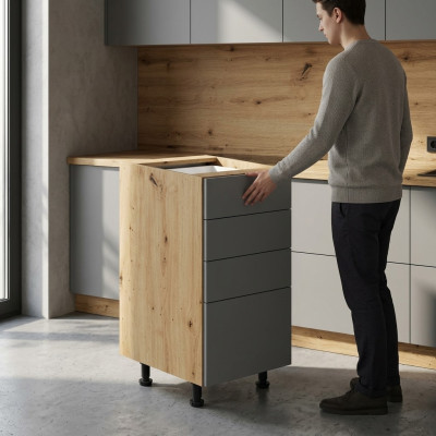 Mobile da cucina con cassetti
