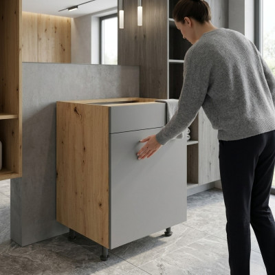 Mobiletto sottolavello con cassetti e ripiani base per cucina