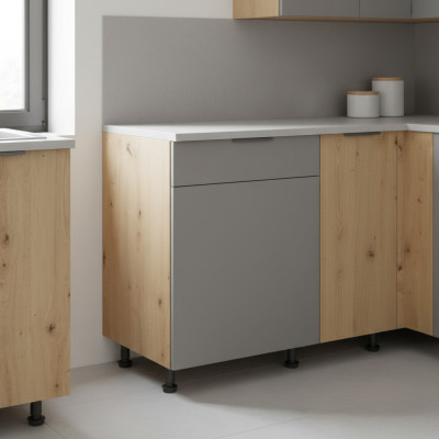 Mobiletto sottolavello con cassetti e ripiani base per cucina