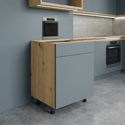 Mobiletto base da cucina con cassetto 2 ripiani