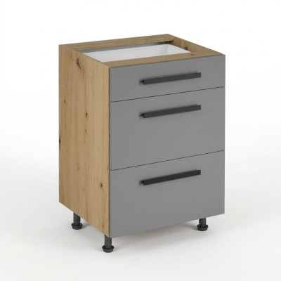 Mobile da cucina con cassetti in legno