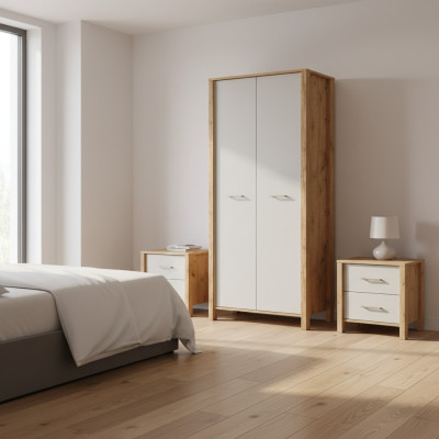 Armadio guardaroba con barra per vestiti armadio in legno