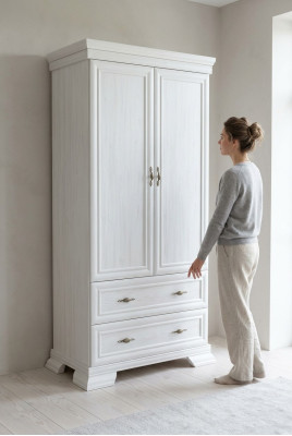 Armadio guardaroba armadio da letto armadio in legno bianco