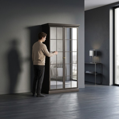 Armadio in tessuto con specchi
