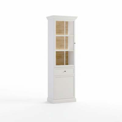 Armadio vetrina scaffale buffet credenza con frontale in vetro e cassetto