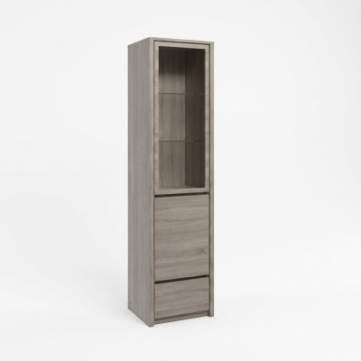 Armadio vetrina in legno grigio stile moderno ed elegante