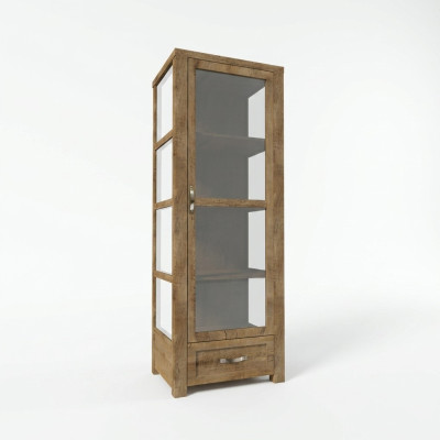 Armadio vetrina legno beige elegante spazio di stoccaggio senza tempo
