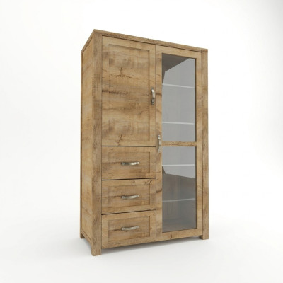 Armadio vetrina in legno marrone stile moderno ed elegante