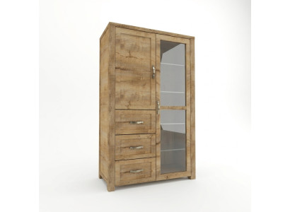 Armadio vetrina in legno marrone stile moderno ed elegante