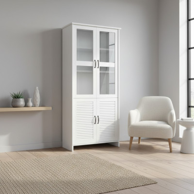 Armadio vetrina bianco MDF vetro moderno elegante
