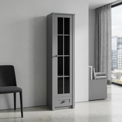 Armadio vetrina grigio in legno moderno ed elegante