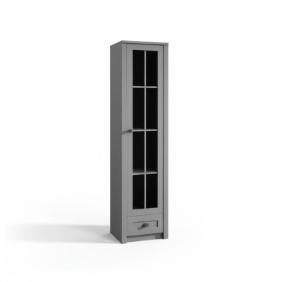 Armadio vetrina grigio in legno moderno ed elegante