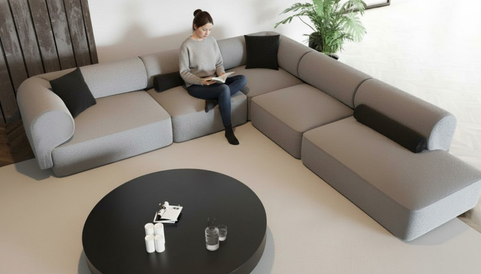 Divano angolare in design moderno e stiloso per il comfort del soggiorno