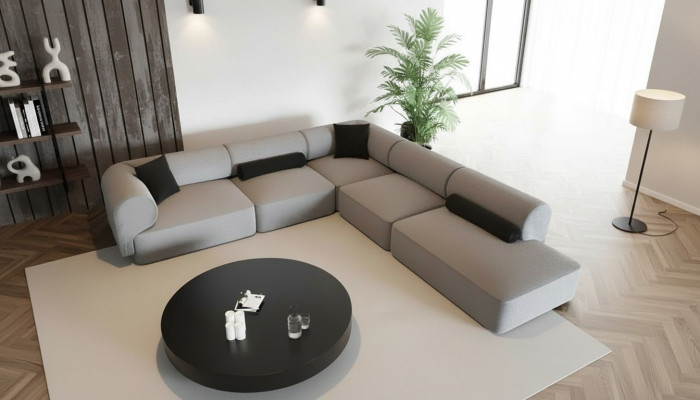 Divano angolare in design moderno e stiloso per il comfort del soggiorno