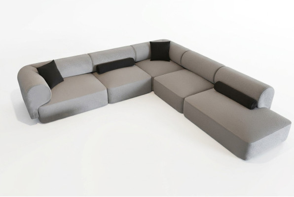 Divano angolare in design moderno e stiloso per il comfort del soggiorno