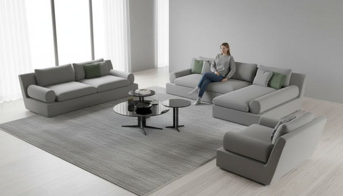 Divano angolare 3 posti con poltrona    Comfort e funzionalità