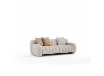Zweisitzer Sofa 2 Sitzer Couch Modernes Beige Wohnzimmer