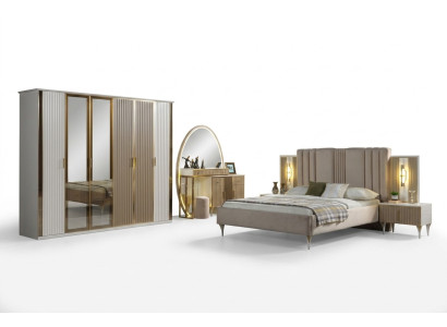 Letto con comodini set 6 pezzi moderno
