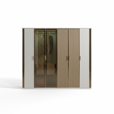 Armadio di lusso in vetro design moderno grande 234 cm