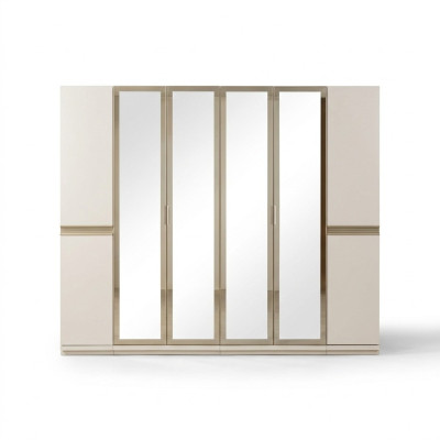 Armadio angolare moderno in vetro satinato grande design