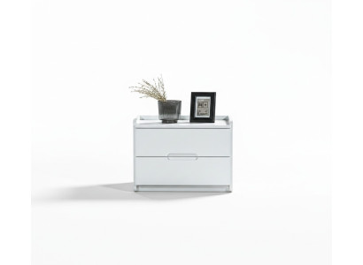Comodino camera da letto in legno bianco moderno compatto