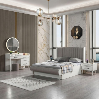 Camera da letto completa moderna 5 pz. Letto comodini armadio