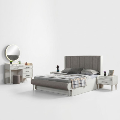 Camera da letto completa moderna 5 pz. Letto comodini armadio