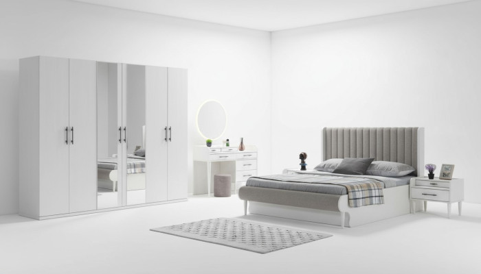 Camera da letto completa 6 pezzi letto armadio comodini moderno