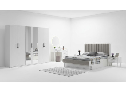 Camera da letto completa 6 pezzi letto armadio comodini moderno