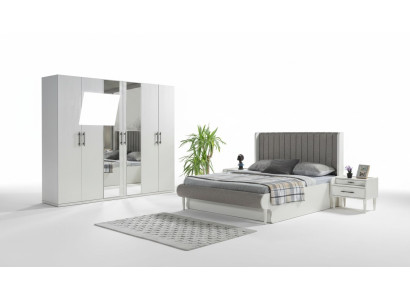 Camera da letto completa 4 pezzi letto armadio comodini moderno