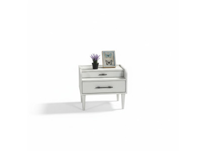 Comodino in legno bianco moderno compatto